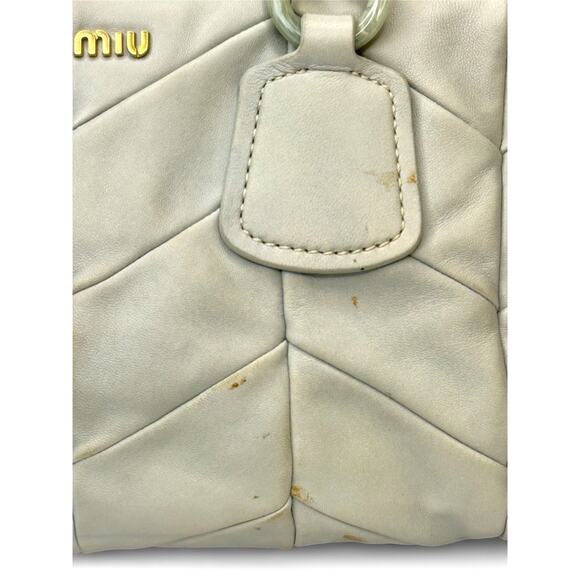 Miu Miu Chevron Quilted Leather Chain Shoulder Bag - Picture 3 of 11